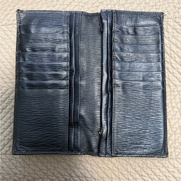 Salvatore Ferragamo Men Wallet Double Gancini Leather Navy 66 Limited Edition - Picture 7 of 10